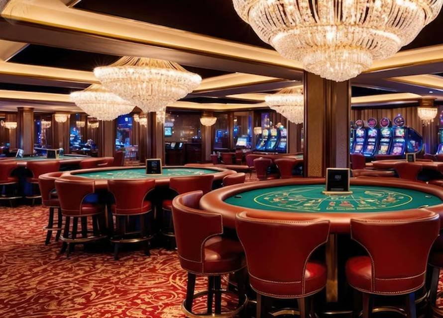 Big casino in Goa with luxury gaming tables and slot machines