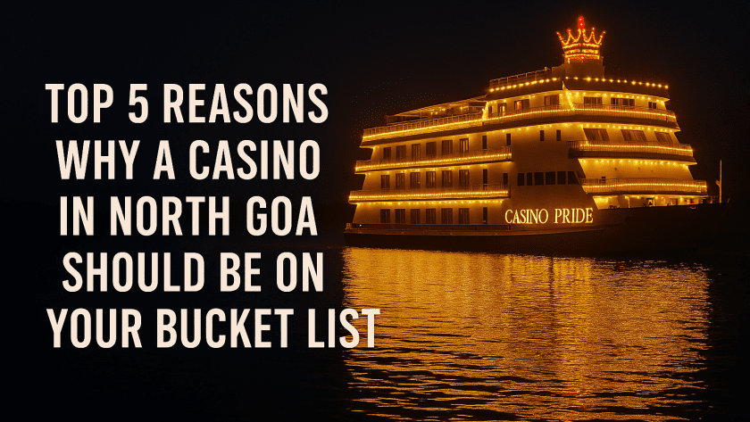 Casino Pride cruise lit up at night on Mandovi River